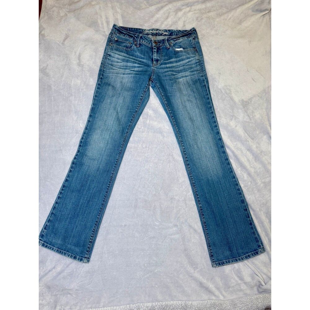 American Eagle True Boot Jeans Womens 8 Reg Medium Wash Stretch Bootcut Denim